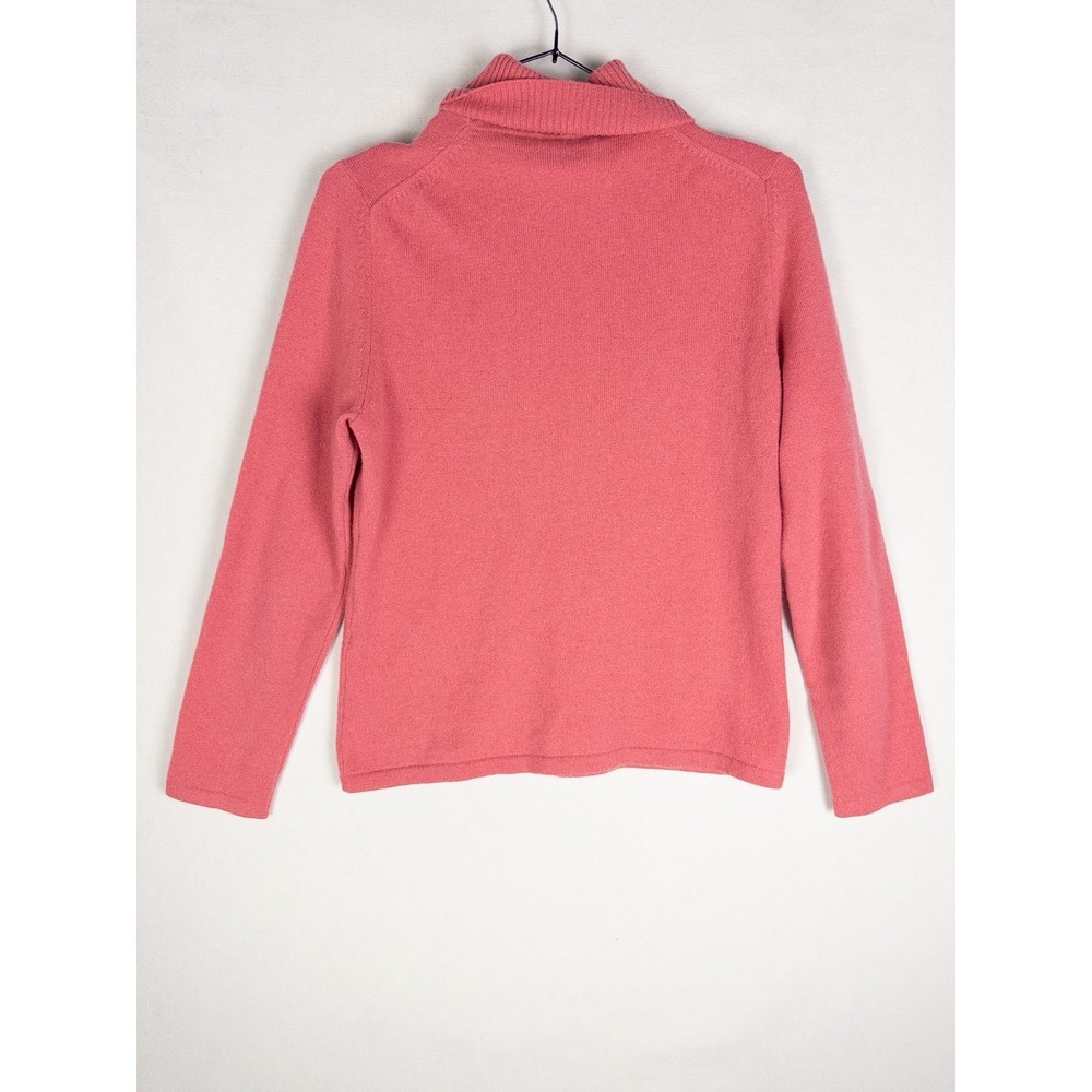 Lord and Taylor 100% Cashmere Sweater Womens M Pink Turtleneck Pullover